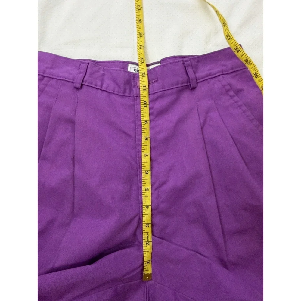 Britannia Vintage Purple High Rise Pleated Bermuda Shorts 27